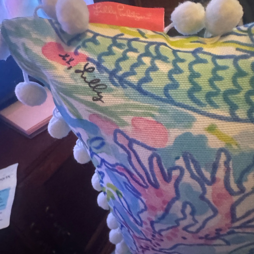 Lilly Pulitzer Vibrant Pom Pom Pillow - Picture 7 of 9